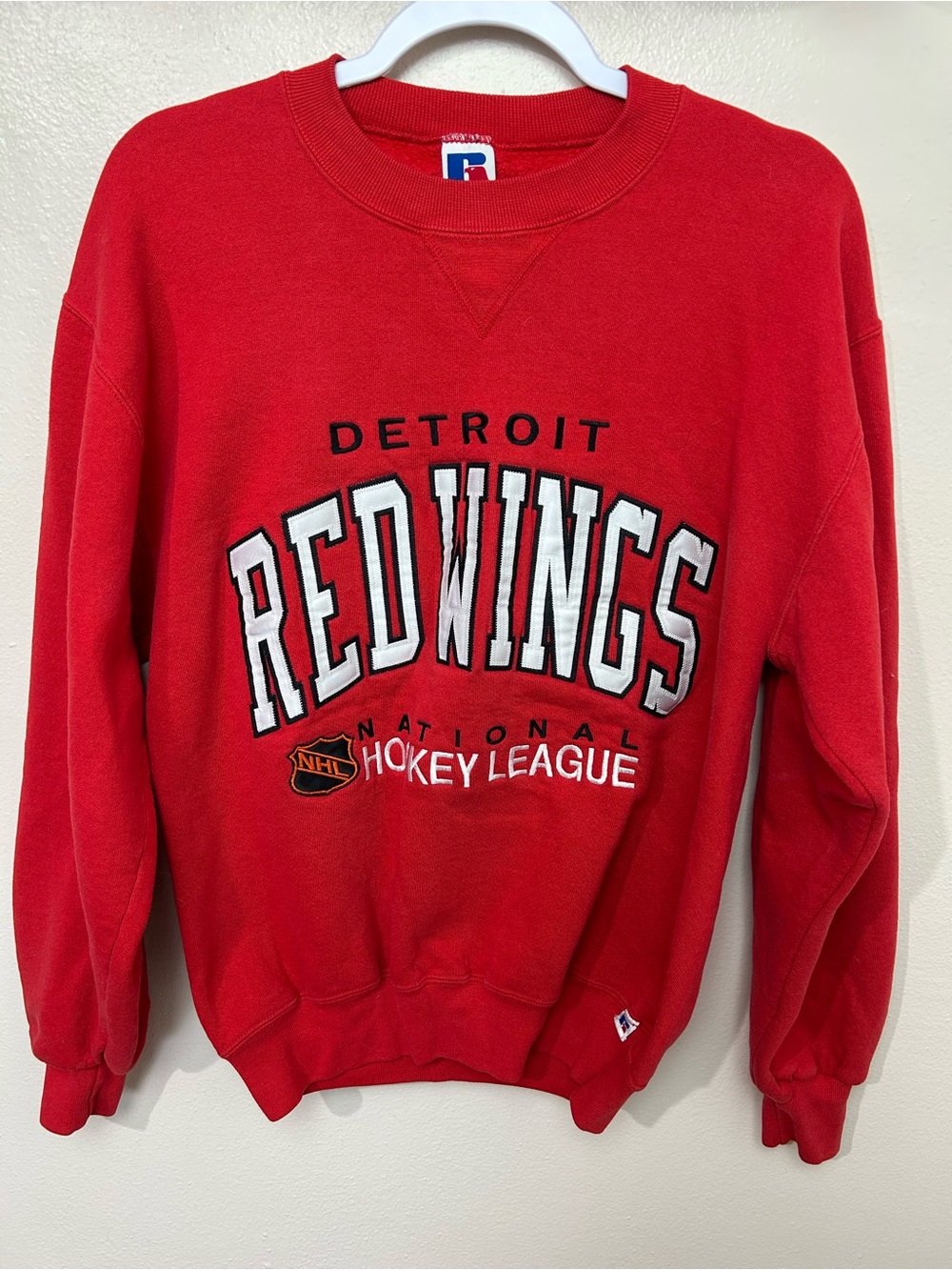 Vintage Russell Athletic Detroit Red Wings Hockey Red Crewneck Sweatshirt